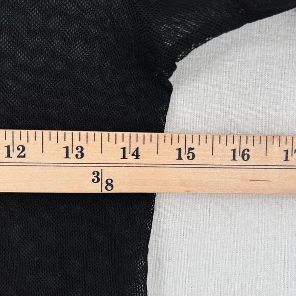 ENZA COSTA Mesh Cuffed Turtleneck Top Womens Medium Black Layering Minimal NEW - Picture 16 of 16